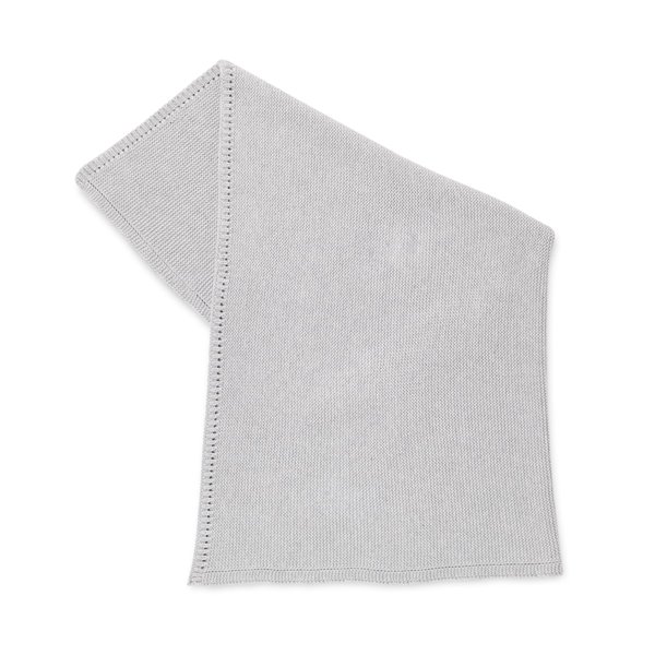 Organic Knitted Cellular Baby Blanket - Dove