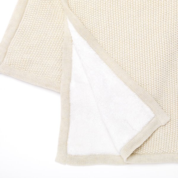 Organic Knitted Fleece Baby Blanket - Linen