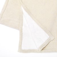 The Little Green Sheep - Organic Knitted Fleece Baby Blanket - Linen