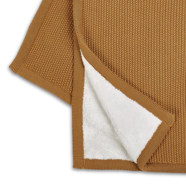 Organic Knitted Fleece Baby Blanket - Honey