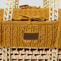 The Little Green Sheep - Natural Knitted Moses Basket & Mattress - Honey