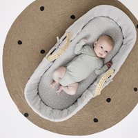 The Little Green Sheep - Natural Quilted Moses Basket & Mattress - Dove