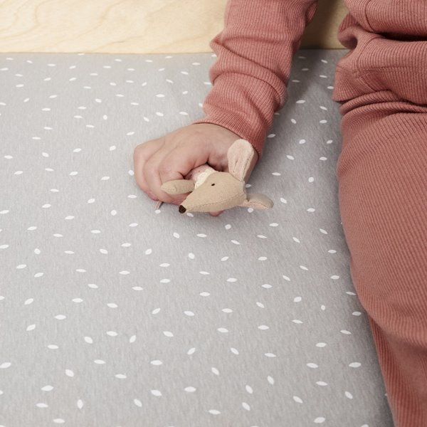 The Little Green Sheep - Organic Cot & Cot Bed Fitted Sheet - Dove Rice