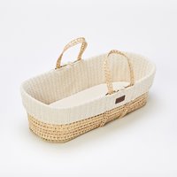 The Little Green Sheep - Natural Knitted Moses Basket Replacement Liner - Linen