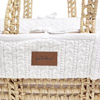 The Little Green Sheep - Natural Knitted Moses Basket Replacement Liner - White