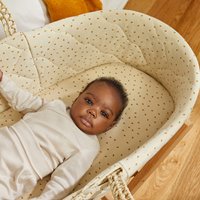 The Little Green Sheep - Natural Quilted Moses Basket Replacement Liner – Linen Rice