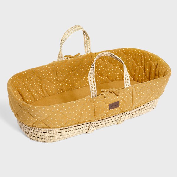The Little Green Sheep - Natural Quilted Moses Basket Replacement Liner – Honey Rice