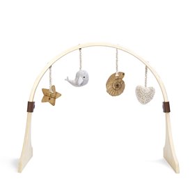 The Little Green Sheep - Curved Wooden Baby Play Gym & Charms Set - Seashell Whale