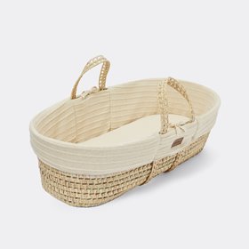 The Little Green Sheep - Organic Ripple Knit Moses Basket & Mattress Linen