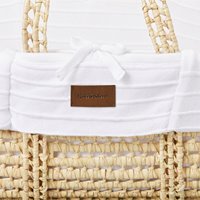 The Little Green Sheep - Organic Ripple Knit Moses Basket & Mattress White