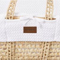 The Little Green Sheep - Organic Wheat Knit Moses Basket, Mattress & Stand White