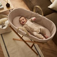 The Little Green Sheep - Ripple Knit Moses Basket Replacement Liner - Truffle