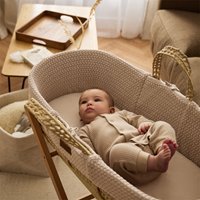 The Little Green Sheep - Wheat Knit Moses Basket Replacement Liner - Truffle
