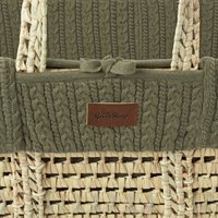 The Little Green Sheep - Natural Knitted Moses Basket Replacement Liner - Juniper