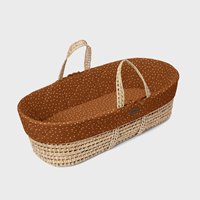 The Little Green Sheep - Natural Quilted Moses Basket Replacement Liner – Terracotta Rice