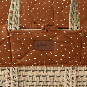 The Little Green Sheep - Natural Quilted Moses Basket Replacement Liner – Terracotta Rice