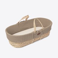 The Little Green Sheep - Natural Knitted Moses Basket Replacement Liner - Truffle