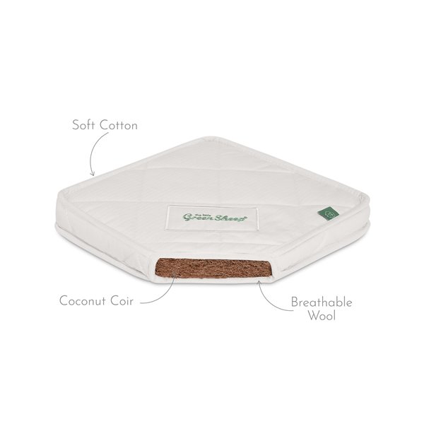 The Little Green Sheep - Natural Baby Mattress to fit Bedside Bay Crib 81x42cm