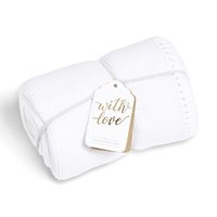 Organic Knitted Cellular Baby Blanket - White